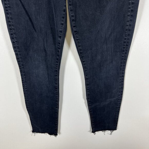 MOTHER Jeans 29 Black High Waisted Looker Ankle Skinny Stretch Blackbird Wash - Picture 3 of 12